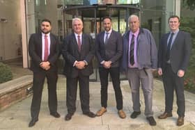 DUP councillors Alan Lewis, Henry Reilly, Jonathan Jackson, Glyn Hanna and Callum Bowsie.