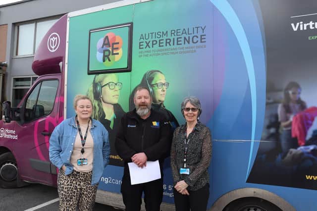 SRC Learning Support Co-ordinators from the Newry and Armagh campuses alongside Autism Reality Experience facilitator.