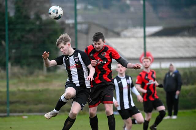 Ciaran Higgins, pictured against Ballybot, scored one of Parkview's four goals on Saturday