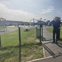 Newry Cllr Aidan Mathers at Martin's Lane play park.