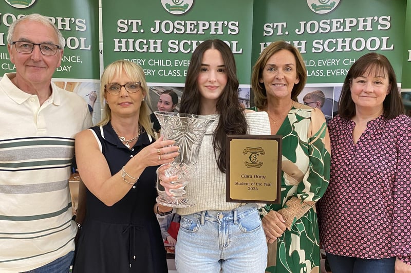 Ciara Hoey pictured with Mrs Millar and Mrs McMahon