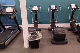 A row of out of order gym equipment at Newry Leisure Centre.