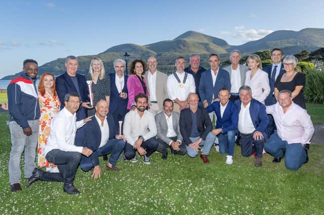 Newry, Mourne and Down District Council Chairperson, Councillor Philip Campbell, pictured with a group of international golfers and their tour operator Golfer to Golfer as well as representatives from Two Stacks Whiskey, Newry, Slieve Donard Hotel and Newry Mourne and Down District Council.