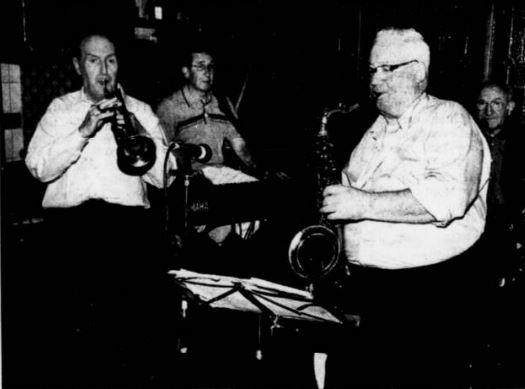 Jimmy Burns on saxaphone with the 'Jazz Minds' in Bennetts Lounge in 2001.