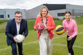 Left to right – Healthy Living Assistant Director, Conor Haughey, Newry, Mourne and Down District Council Deputy Chairperson, Cllr Geraldine Kearns and Be Active Summer Programme participant Clodagh McGrath.