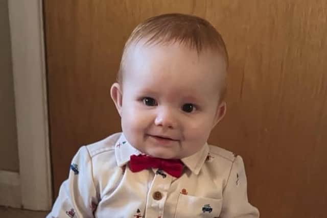 Little Harry, who turns two in a matter of weeks, pictured before his accident.