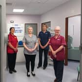 Pictured are some of the team from the new women’s health hub in Daisy Hill Hospital. Abby McConnell, Lead Nurse for Gynaecological Services, Margarita Caraher, Ward Manager, Midwife Sonographer, Caroline Murphy and Nadia Marron, Administrator.
