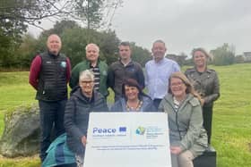 NMDDC Chairperson, Councillor Valerie Harte launches the community open space at the ex-military Forkhill barracks site.
