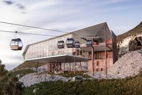 An artist's impression of how the cable car and visitor's centre on Slieve Donard could have looked. Image: Newry, Mourne & Down Council