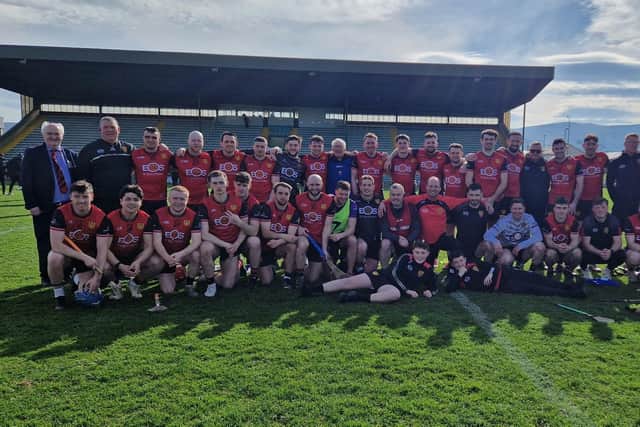 The Down hurling squad pictured after their win over Kerry on Sunday.