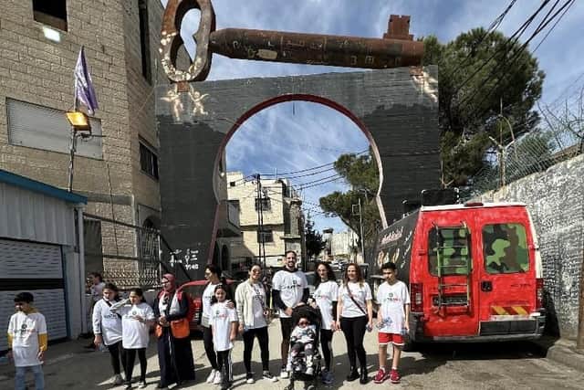 Run The Wall 2024 in Bethlehem Friday morning at the entrance to Aida Refugee camp. A refugee camp which has been in existence since 1948.