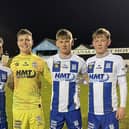 Newry City quartet Adam Carroll, Lorcan Donnelly, Ryan McNickle and Brian Healy.