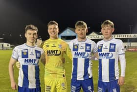 Newry City quartet Adam Carroll, Lorcan Donnelly, Ryan McNickle and Brian Healy.