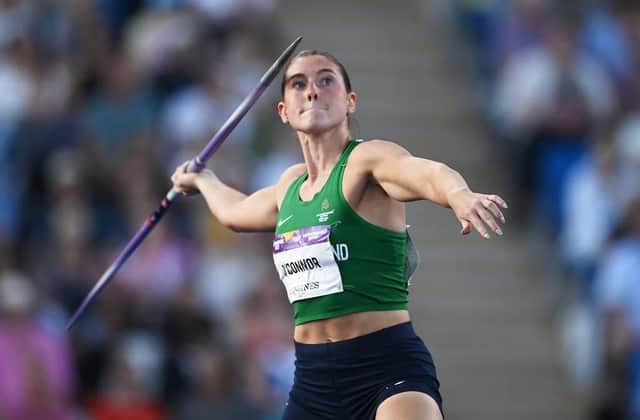 Kate O'Connor throwing Javelin at the Commonwealth Games in 2022.