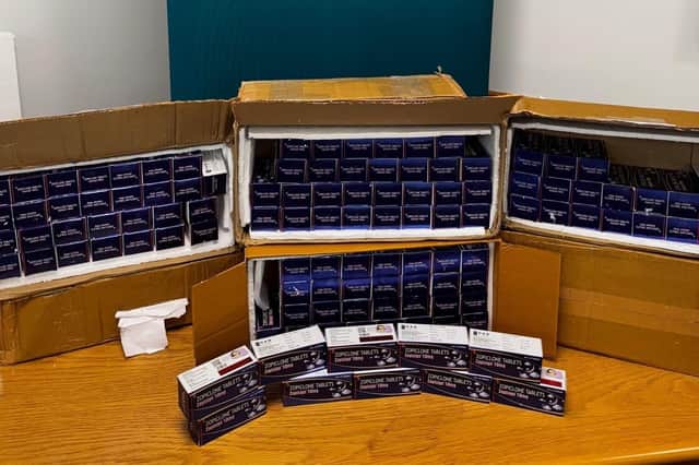 Illicit prescription drugs with an estimated street value of £86,400 have been seized this week in Newry, Mourne and Down.