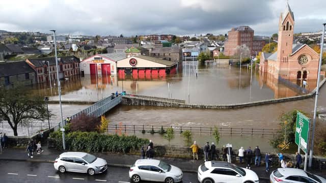 Press Eye - Northern Ireland - 31st October 2023
Photo by Jonathan Porter / Press Eye
The public are advised to avoid Newry City Centre as it is experiencing unprecedented levels of flooding due to the canal bursting its banks overnight.
A major clean-up operation is under way in the city this morning.
Flooding has hit parts of Northern Ireland and people have been warned not to travel, amid heavy rain and weather warnings.
:The public are advised to avoid Newry City Centre as it is experiencing unprecedented levels of flooding due to the canal bursting its banks overnight.
A major clean-up operation is under way in the city this morning.
Flooding has hit parts of Northern Ireland and people have been warned not to travel, amid heavy rain and weather warnings.