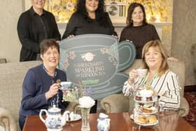 Louise Young, Canal Court Hotel; Tania Bailie, Macmillan NI; Linda Heaney, Hanna Hillen Financial Services; Belinda O’Neill and Louise McCartney, Sinenna Boutique.