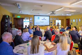Edwina Flynn, President of Newry Chamber welcomes both Ministers, Chamber Corporate Patrons and Members to the Joint Ministerial Visit Fireside Engagement Event.