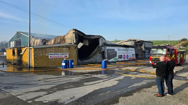 The aftermath of the fire at Sheepbridge Interiors.