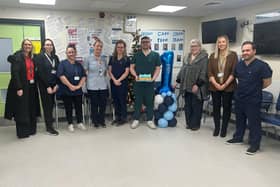 Pictured left to right are Karen Walker, Head of Urgent Care Services, Shaunine Murphy, Receptionist, Caroline Taylor, Health Care Assistant, Aoife Martin, Health Care Assistant, Dr Niamh Rogers, Hayden Shilliday, Health Care Assistant, Dr Rosemary Sloan, Clinical Lead, Patricia McGrath, Nurse Team Lead, Dr Chris Elliott.