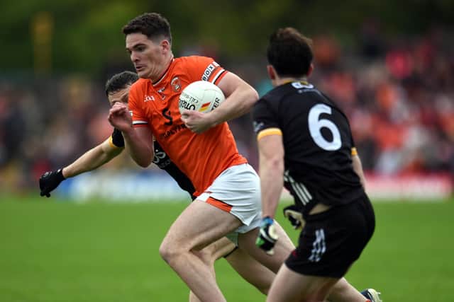 Jarlath Óg Burns received the Man of the Match award for his performance against Down in the Ulster Championship semi-final. Pic: Brendan Monaghan