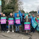 Sinn Féin representatives with striking teachers.