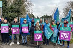 Sinn Féin representatives with striking teachers.