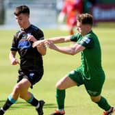 Newry's Donal Scullion in action against Dundela. Pic: Brendan Monaghan