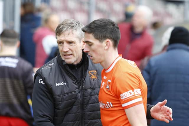 Armagh's Kieran McGeeney (left) is hoping to guide his county to an Ulster title for the first time since 2008.