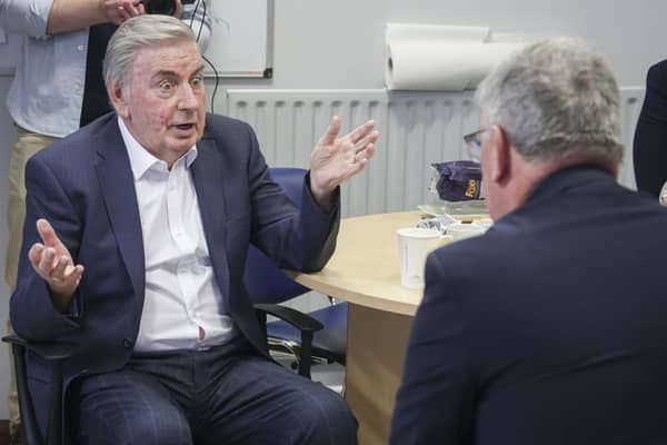 Seamus Murphy tells Health Minister Mike Nesbitt how the  Southern Trust’s Acute Care at Home service is preventing hospital admissions for up to 50 patients each day.