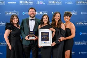 The team from Gentle Dental & Implant Clinic with one of their two awards of the night.