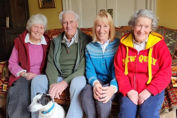 Captain John Gough with wife Eleanor Gough and daughters Janey Holborrow and Caroline Gough.