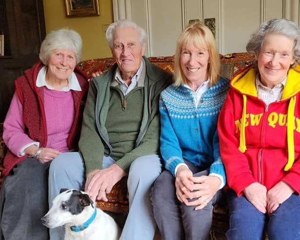Captain John Gough with wife Eleanor Gough and daughters Janey Holborrow and Caroline Gough.