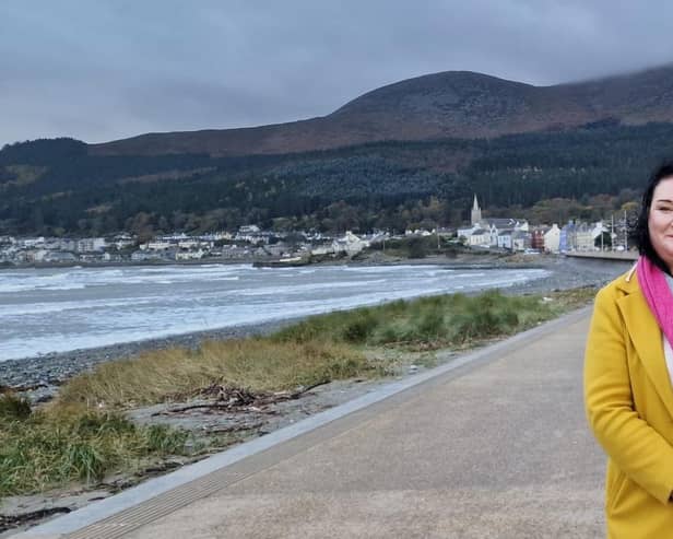 Alliance councillor Jill Truesdale at the foot of the Mourne Mountains.