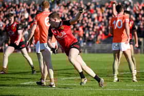 Down's Ryan Magill pictured after scoring a goal against Armagh in the Ulster Championship last year.