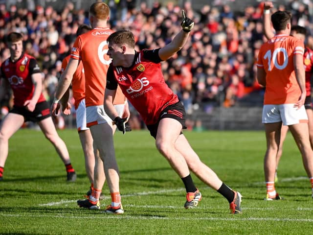 Down's Ryan Magill pictured after scoring a goal against Armagh in the Ulster Championship last year.