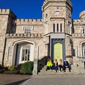 Terry Kelly, Killeavy Castle Estate (right), welcomes Austrian journalists.
