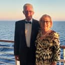 Pictured onboard a Marella Cruise is Marian McConville with her husband Vincent.