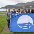 Representatives of Newry, Mourne and Down District Council, including the Chair, Valerie Harte, pictured with John Thompson and Carol Forster of Keep Northern Ireland Beautiful, alongside naturalist, Eoin Warner. Mourne and Down District Council were awarded three blue flags.