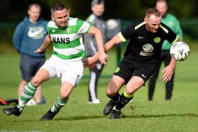 Benny Coulter in action for Cleary Celtic against Newry Celtic during the league