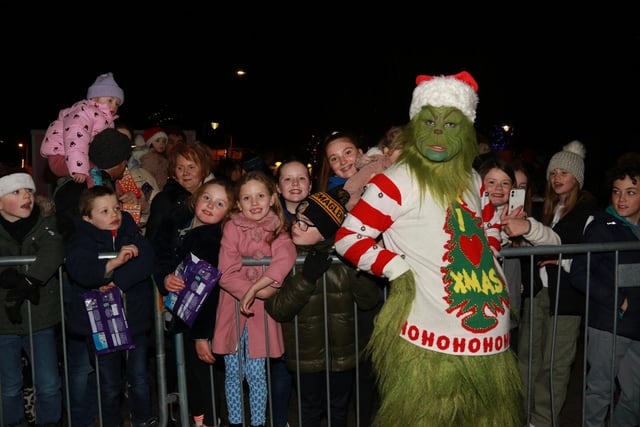 The Grinch causing havoc at Crossmaglen's Christmas lights switch on. INNR4951
