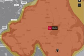 A Red Warning has been issued by the Met Office for Northern Ireland.
