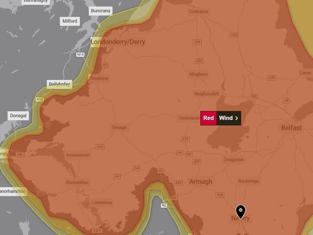 A Red Warning has been issued by the Met Office for Northern Ireland.