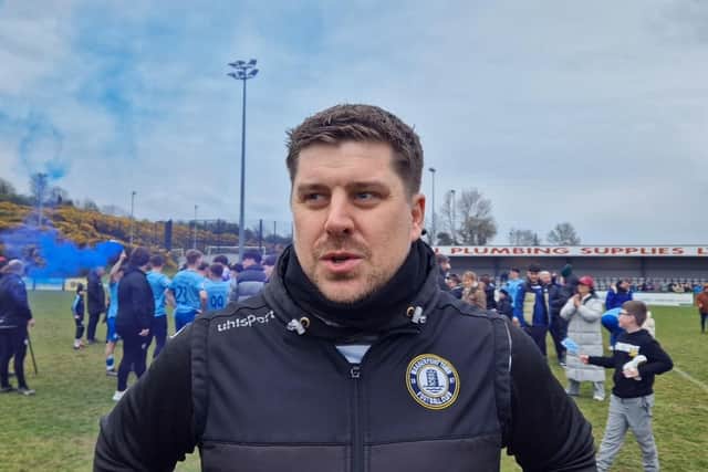 Warrenpoint Town manager Gary Boyle spoke to us after his side won the Playr-Fit Premier Intermediate League title this afternoon.
