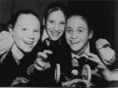 Siobhan Kinney, Karen Convery and Tracey Coyle, who enjoyed the challenge of science day at St Mary's High School.