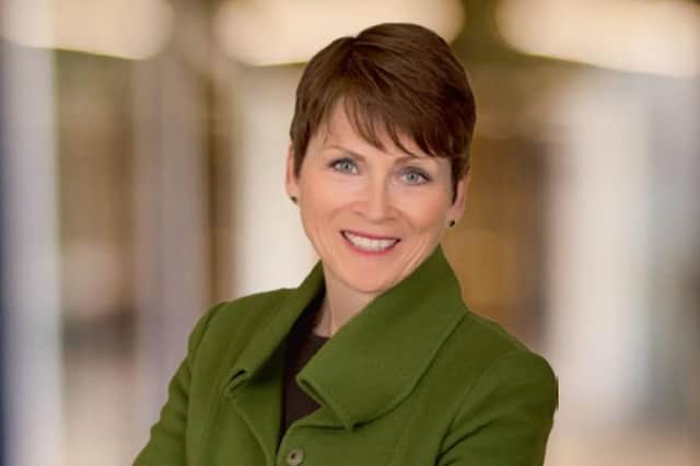 Newry software analytics firm FD Technologies is facing a potential takeover by American investment firm TA Associates in a deal worth over £540m. Pictured is FD Technologies’ chair Donna Troy. Credit FD Technologies
