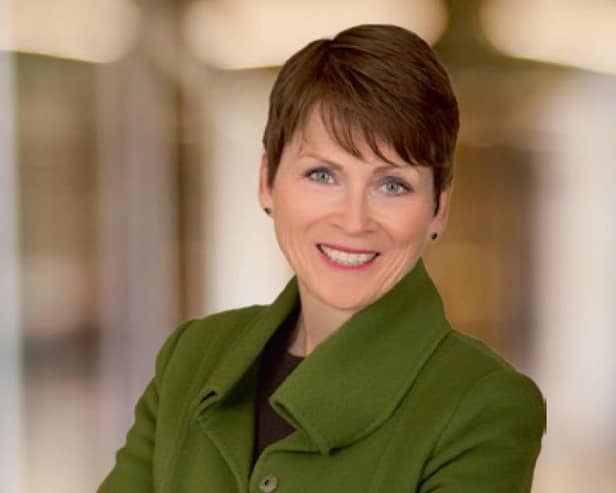 Newry software analytics firm FD Technologies is facing a potential takeover by American investment firm TA Associates in a deal worth over £540m. Pictured is FD Technologies’ chair Donna Troy. Credit FD Technologies
