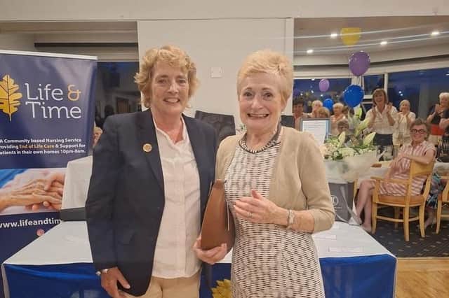 Photo Clare Kearney, winner of Lady Captain's Prize pictured with Lady Captain Bríd Farrell.