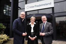 Economy Minister Conor Murphy (right) is pictured with Minister of Enterprise, Trade and Employment Simon Coveney TD and InterTradeIreland Chief Executive Margaret Hearty, following discussions on the new trading opportunities for the all-island economy.