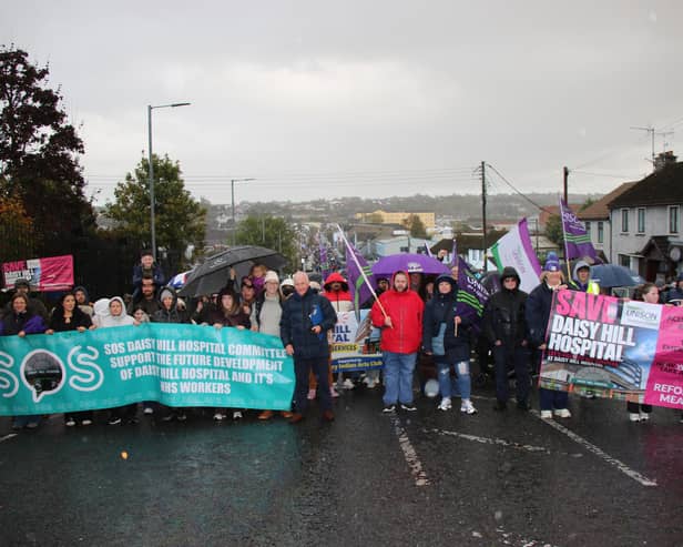 Rally at Monaghan Row and stretches right down Monaghan Street.